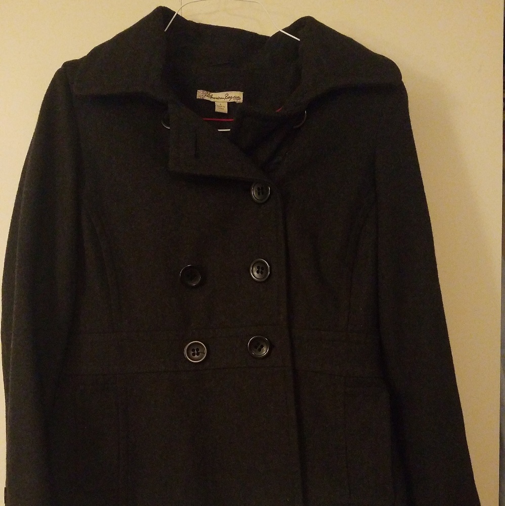 American Rag Cie- black double button L overcoat